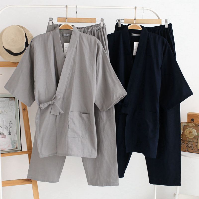 Men'S Kimono Accessories - Estilo japonês quimono cardigan calças 2
