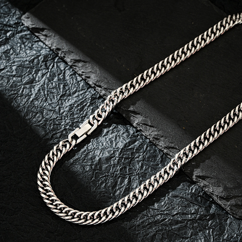 7mm correntes cubanas de aço i - Men Accessories Neck Chain avaliação e preço