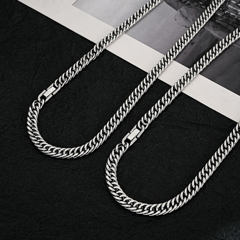 7mm correntes cubanas de aço i - Men Accessories Neck Chain avaliação e preço