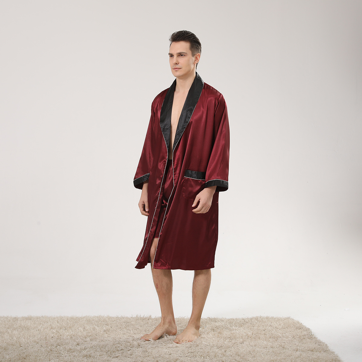 Primavera preto xale colarinho - Men'S Kimono Accessories avaliação e preço